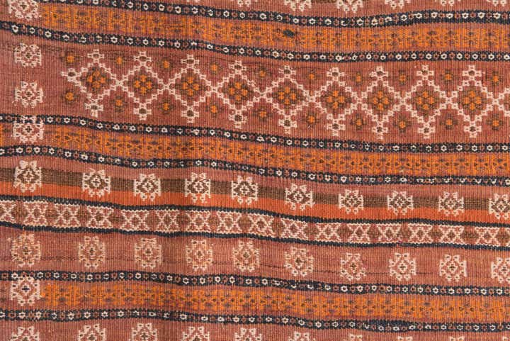 4' 6 x 13' Hand Woven Kilim Fars Wool Runner Rug