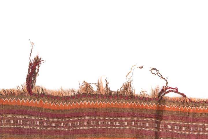 4' 6 x 13' Hand Woven Kilim Fars Wool Runner Rug