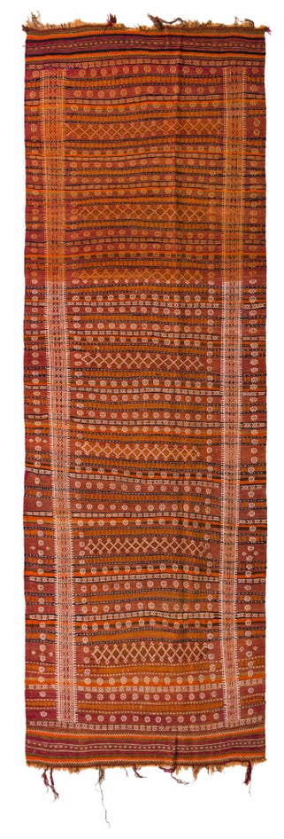 Detail image of 4' 6 x 13' Hand Woven Kilim Fars Wool Runner Rug