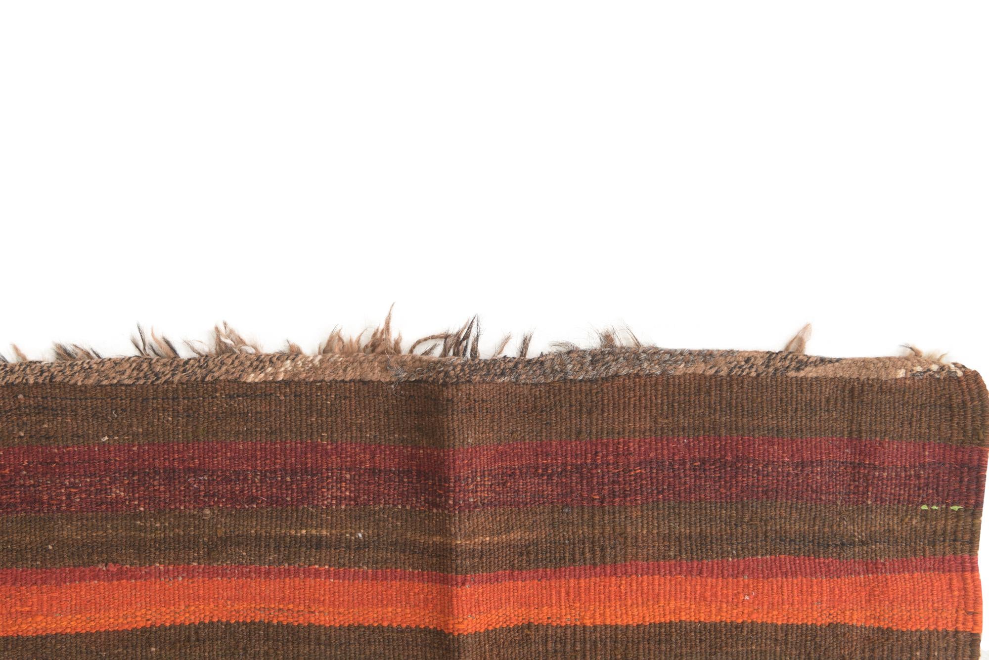 3' 9 x 10' 2 Hand Woven Kilim Fars Wool Runner Rug