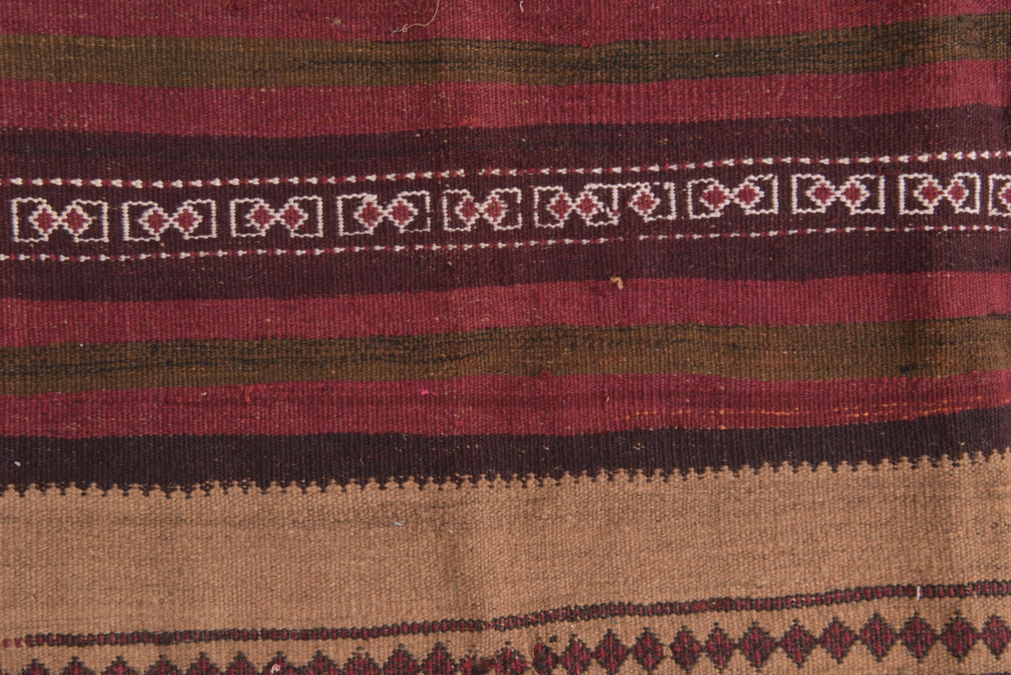 3' 9 x 10' 2 Hand Woven Kilim Fars Wool Runner Rug