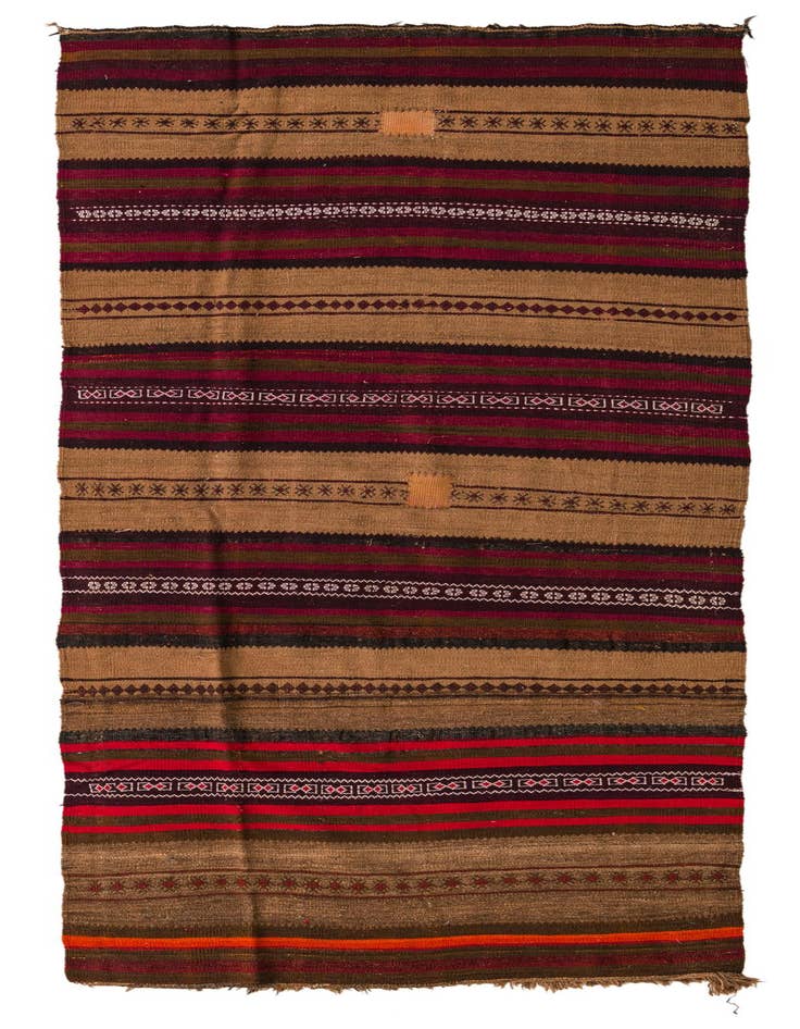 Detail image of 3' 9 x 10' 2 Hand Woven Kilim Fars Wool Runner Rug