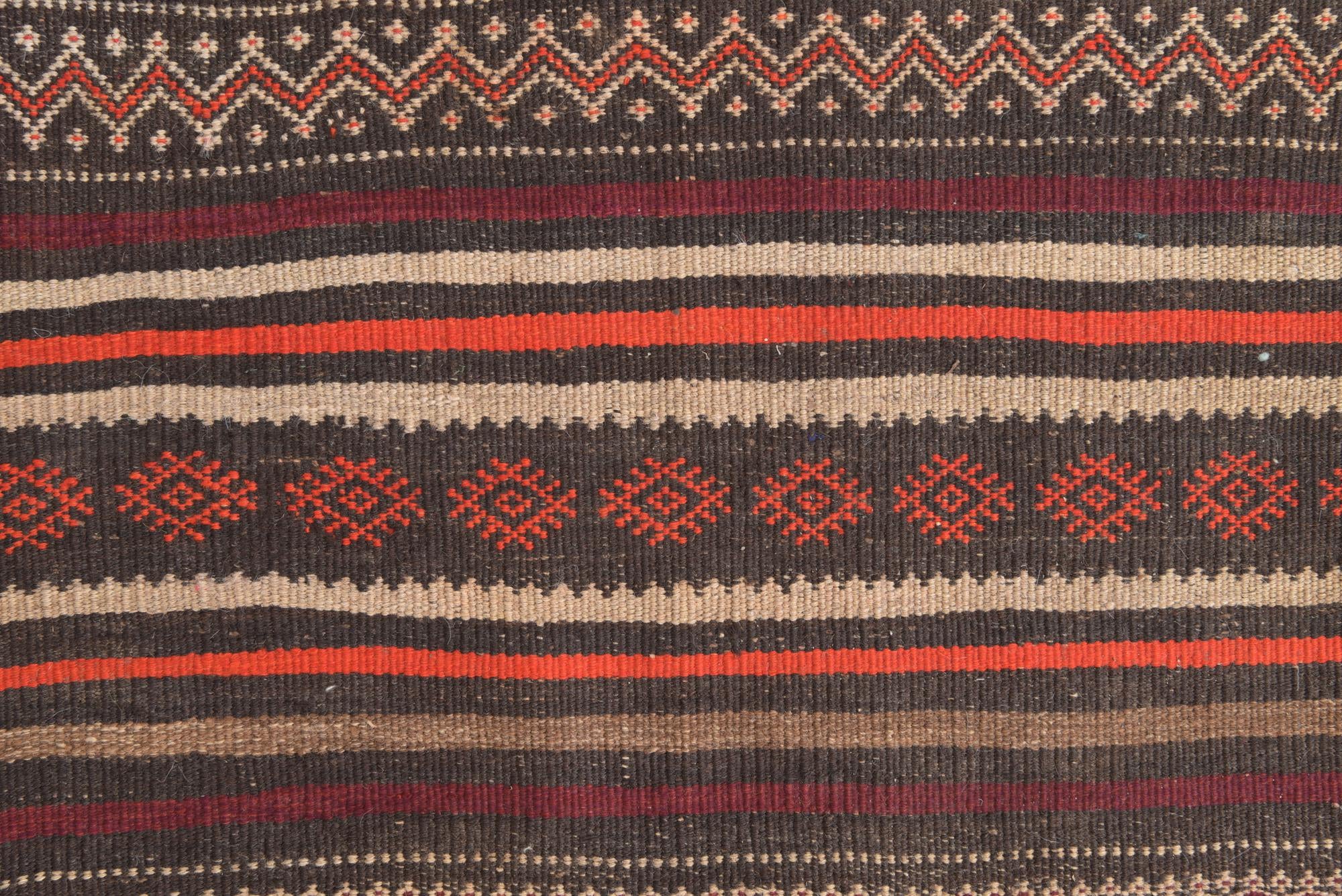 6' 2 x 12' 3 Hand Woven Kilim Fars Wool Runner Rug