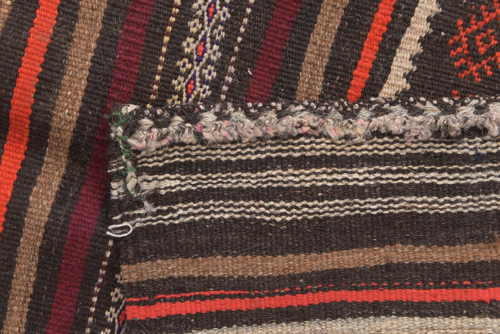 6' 2 x 12' 3 Hand Woven Kilim Fars Wool Runner Rug