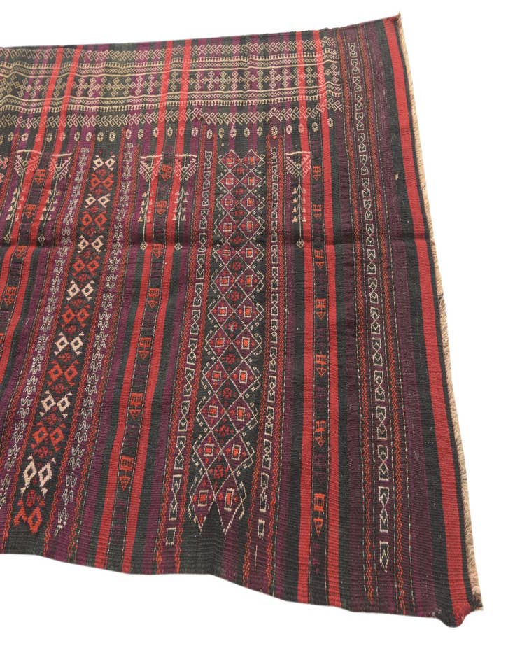 Detail image of 3' 10 x 10' 1  Hand Woven Kilim Fars Wool Runner Rug