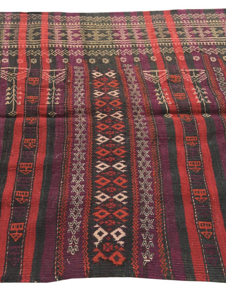Detail image of 3' 10 x 10' 1  Hand Woven Kilim Fars Wool Runner Rug