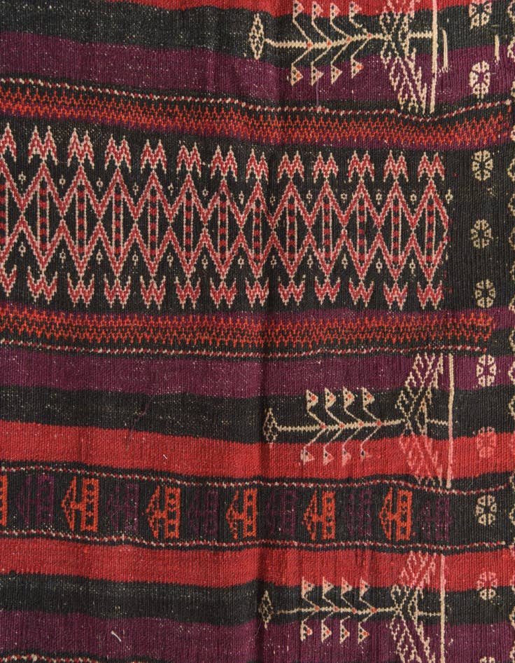 Detail image of 3' 10 x 10' 1  Hand Woven Kilim Fars Wool Runner Rug