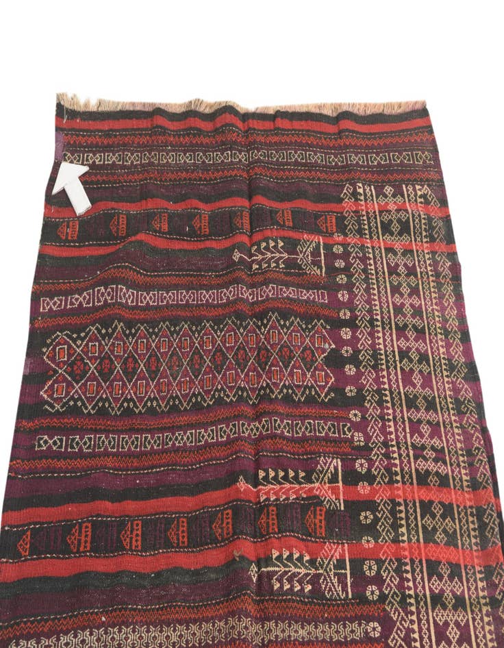 Detail image of 3' 10 x 10' 1  Hand Woven Kilim Fars Wool Runner Rug