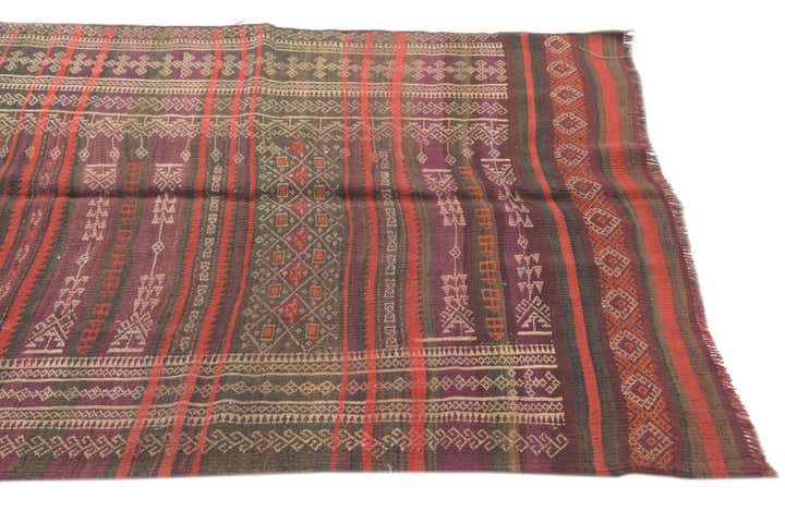 4' 1 x 13' 1 Hand Woven Kilim Fars Wool Runner Rug