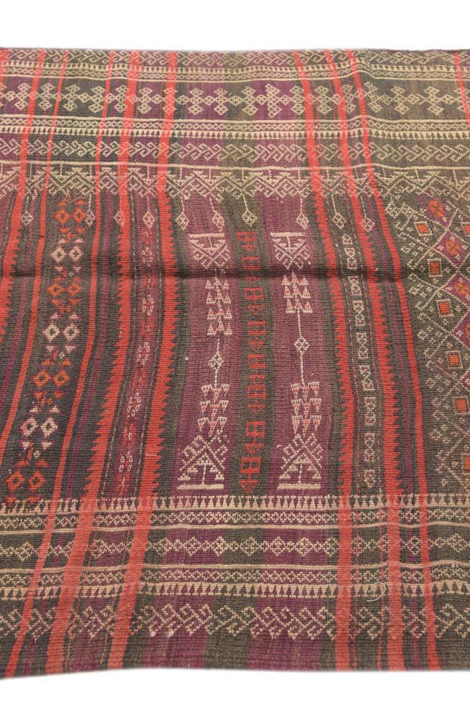 4' 1 x 13' 1 Hand Woven Kilim Fars Wool Runner Rug