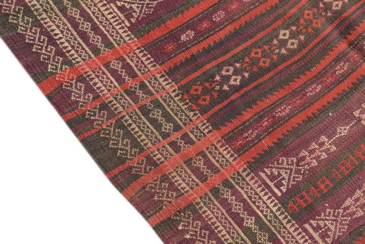 4' 1 x 13' 1 Hand Woven Kilim Fars Wool Runner Rug