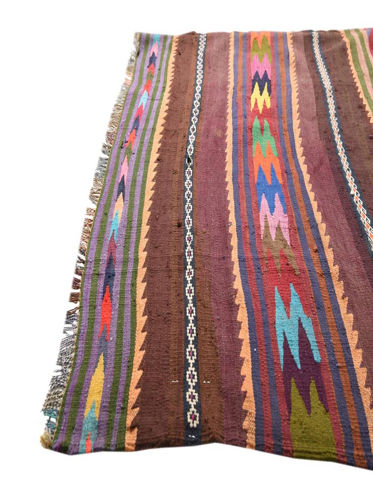 Detail image of 4' 3 x 10' 7  Hand Woven Kilim Fars Wool Runner Rug