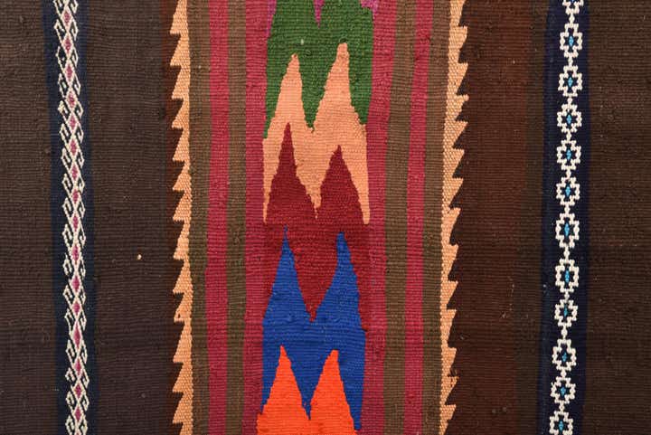 4' 3 x 10' 7 Hand Woven Kilim Fars Wool Runner Rug
