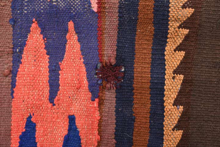 4' 3 x 10' 7 Hand Woven Kilim Fars Wool Runner Rug