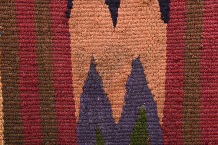 4' 3 x 10' 7 Hand Woven Kilim Fars Wool Runner Rug