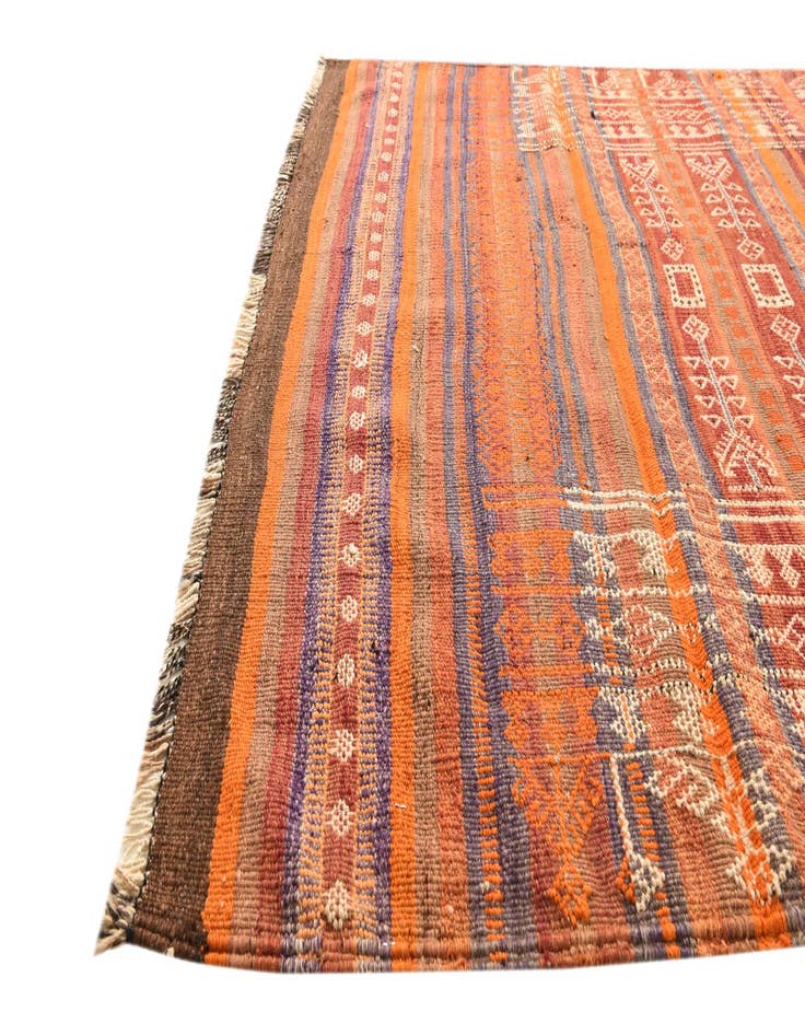 Detail image of 4' 5 x 12' 1  Hand Woven Kilim Fars Wool Runner Rug