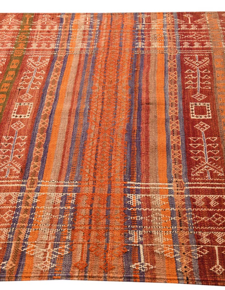 Detail image of 4' 5 x 12' 1  Hand Woven Kilim Fars Wool Runner Rug