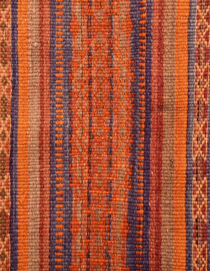 Detail image of 4' 5 x 12' 1  Hand Woven Kilim Fars Wool Runner Rug