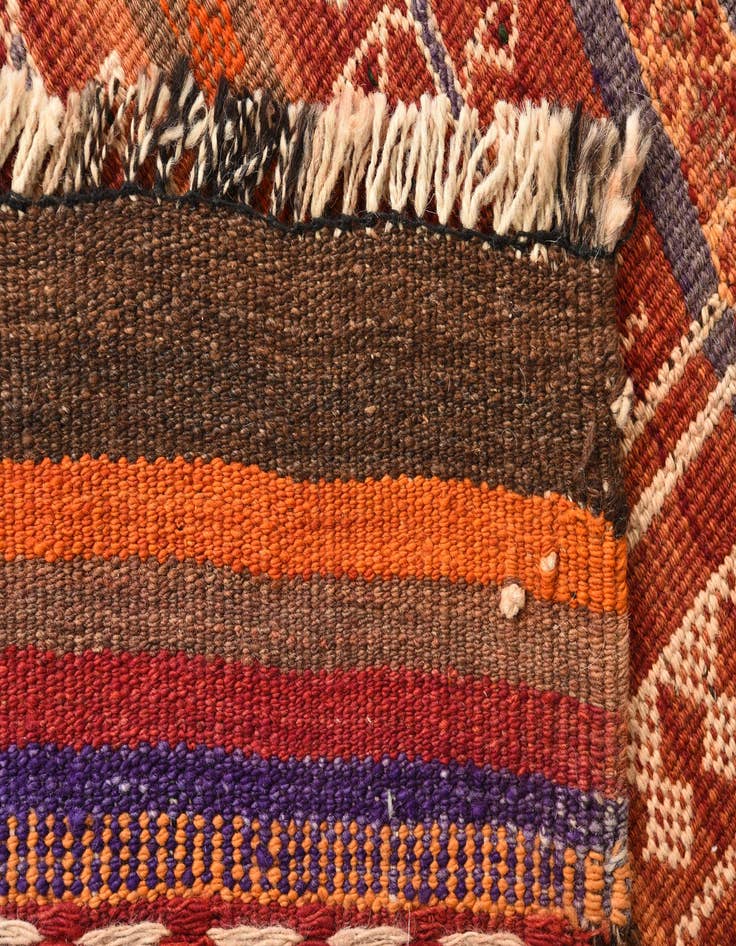 Detail image of 4' 5 x 12' 1  Hand Woven Kilim Fars Wool Runner Rug