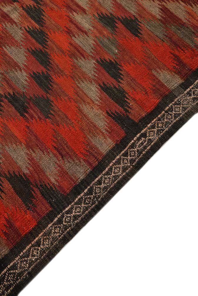 4' 5 x 10' 8 Hand Woven Kilim Fars Wool Runner Rug