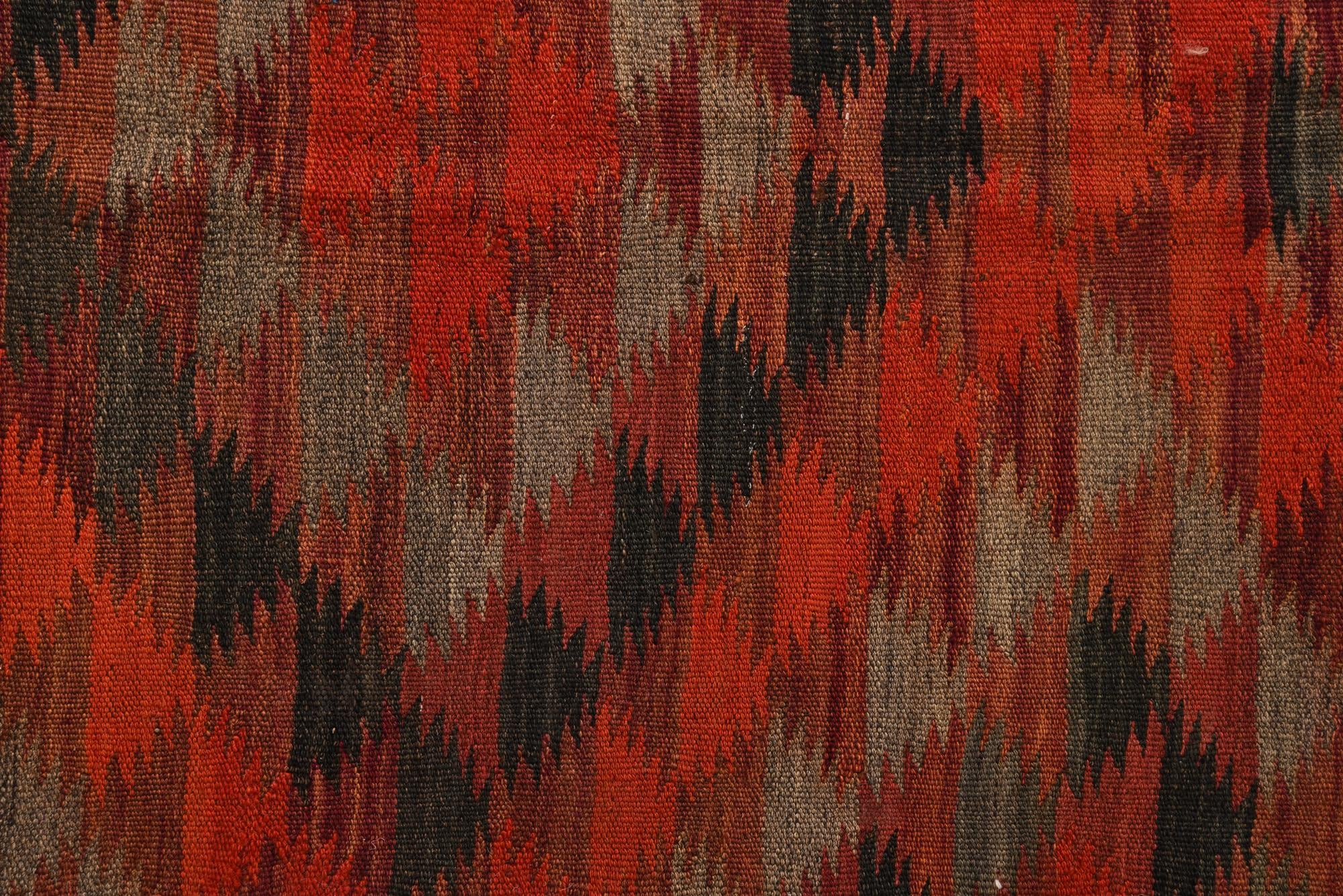 4' 5 x 10' 8 Hand Woven Kilim Fars Wool Runner Rug