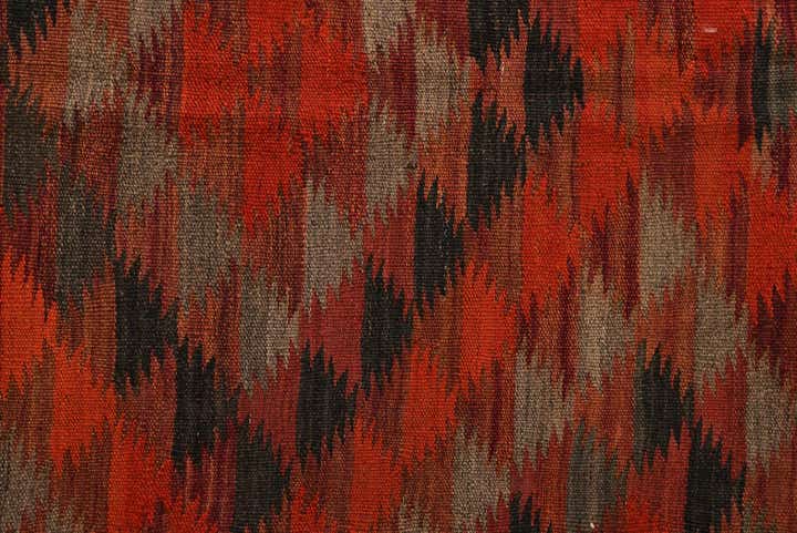 4' 5 x 10' 8 Hand Woven Kilim Fars Wool Runner Rug