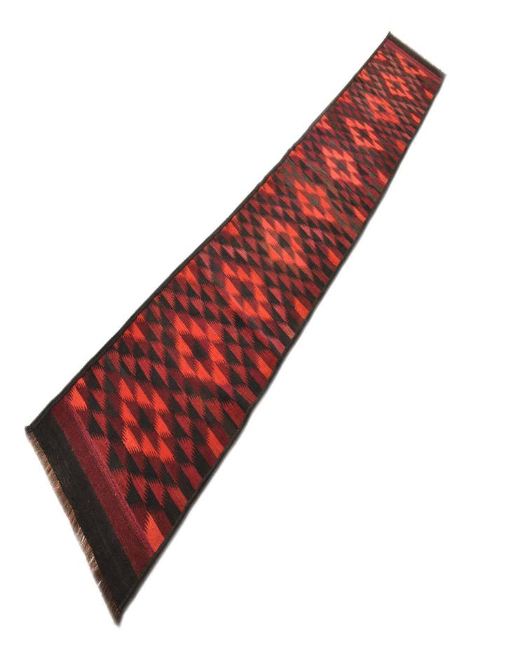 Detail image of 2' 2 x 14' Hand Woven Kilim Fars Wool Runner Rug