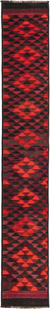 65cm x 425cm Hand Woven Kilim Fars Wool Runner Rug