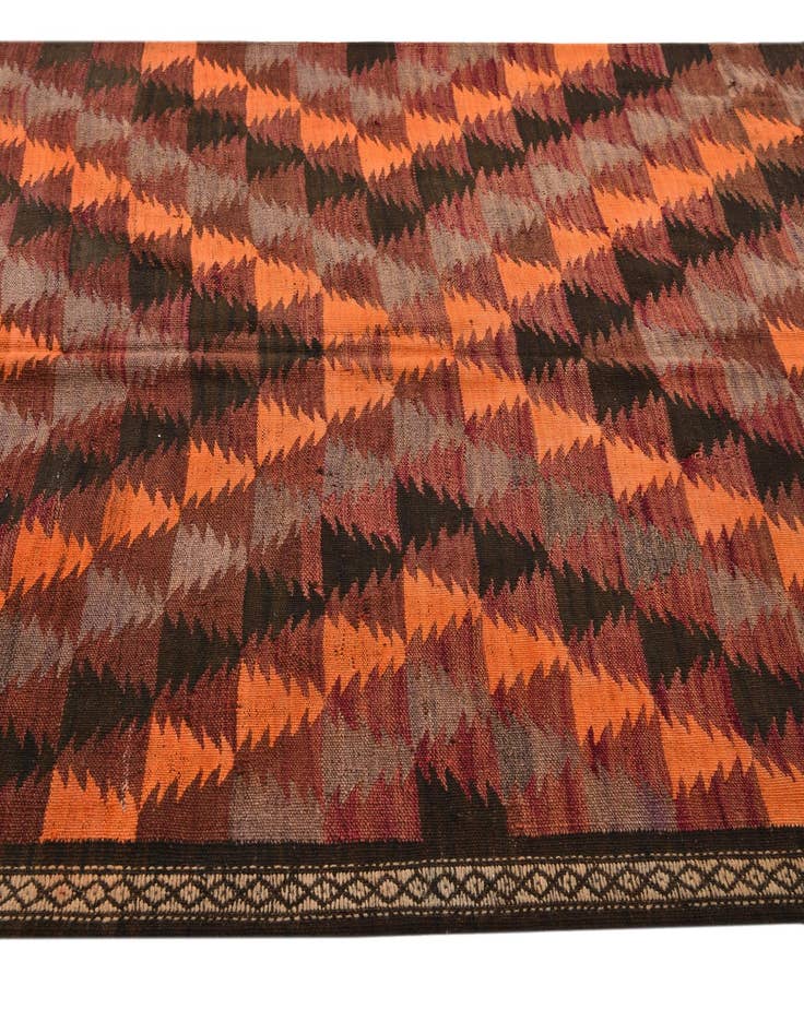 Detail image of 4' 7 x 12' 2  Hand Woven Kilim Fars Wool Runner Rug