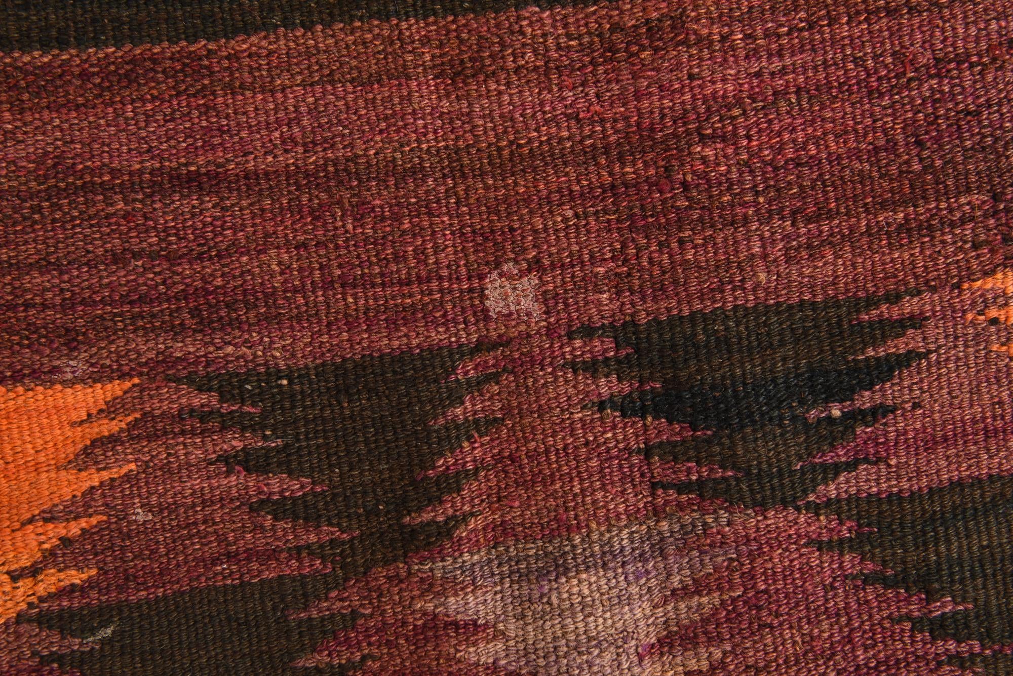4' 7 x 12' 2 Hand Woven Kilim Fars Wool Runner Rug