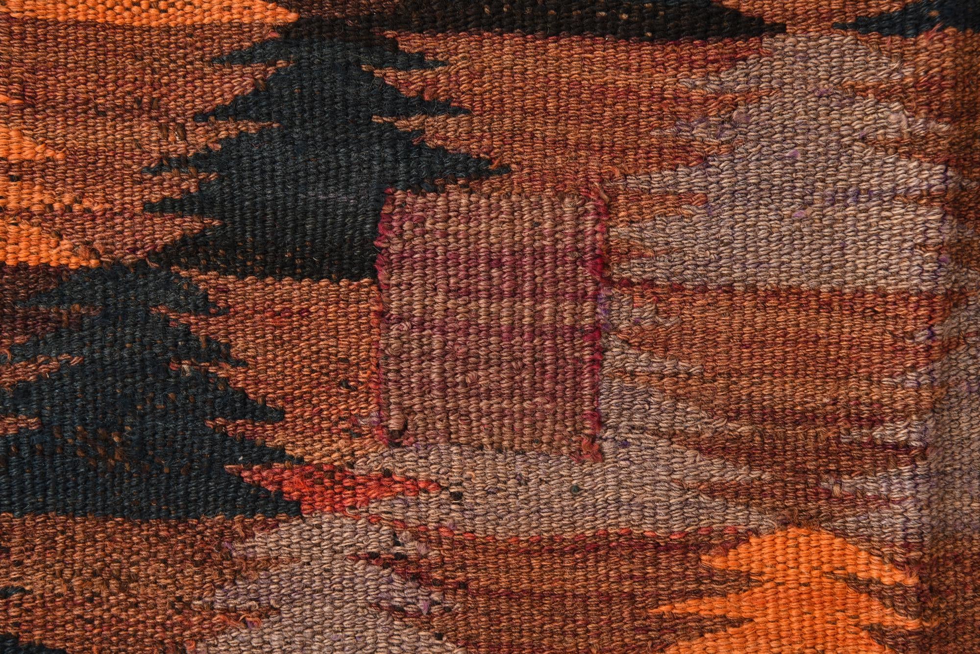 4' 7 x 12' 2 Hand Woven Kilim Fars Wool Runner Rug