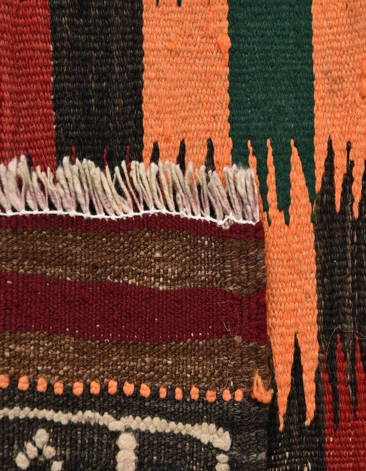 Detail image of 3' 5 x 9' 1  Hand Woven Kilim Fars Wool Runner Rug