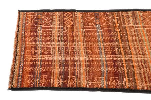 Detail image of 2' 2 x 10' 11 Hand Woven Kilim Fars Wool Runner Rug