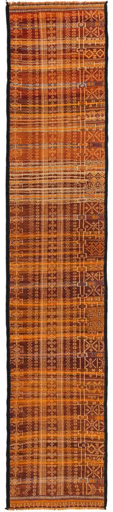 2' 2 x 10' 11 Hand Woven Kilim Fars Wool Runner Rug