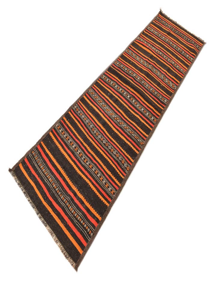 Detail image of 2' 9 x 9' 9  Hand Woven Kilim Fars Wool Runner Rug