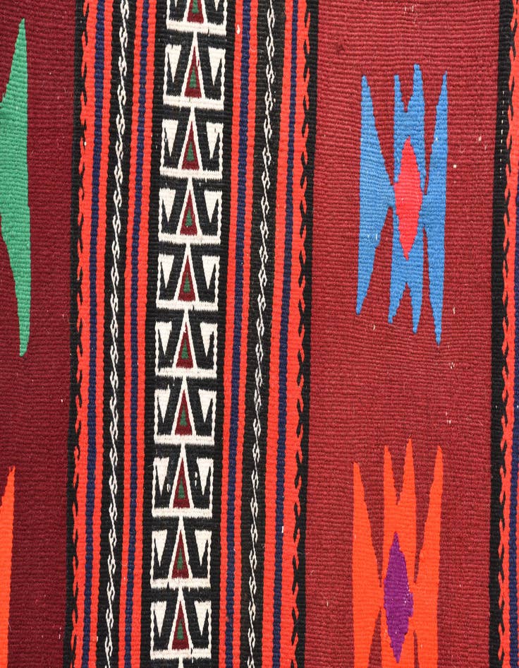 Detail image of 1' 10 x 10' 2  Hand Woven Kilim Fars Wool Runner Rug
