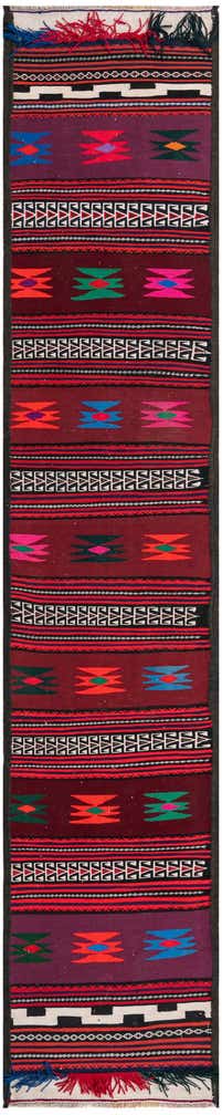 1' 10 x 10' 2 Hand Woven Kilim Fars Wool Runner Rug