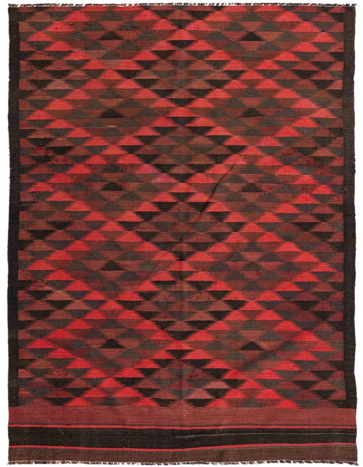 Detail image of 4' 7 x 10' Hand Woven Kilim Fars Wool Runner Rug