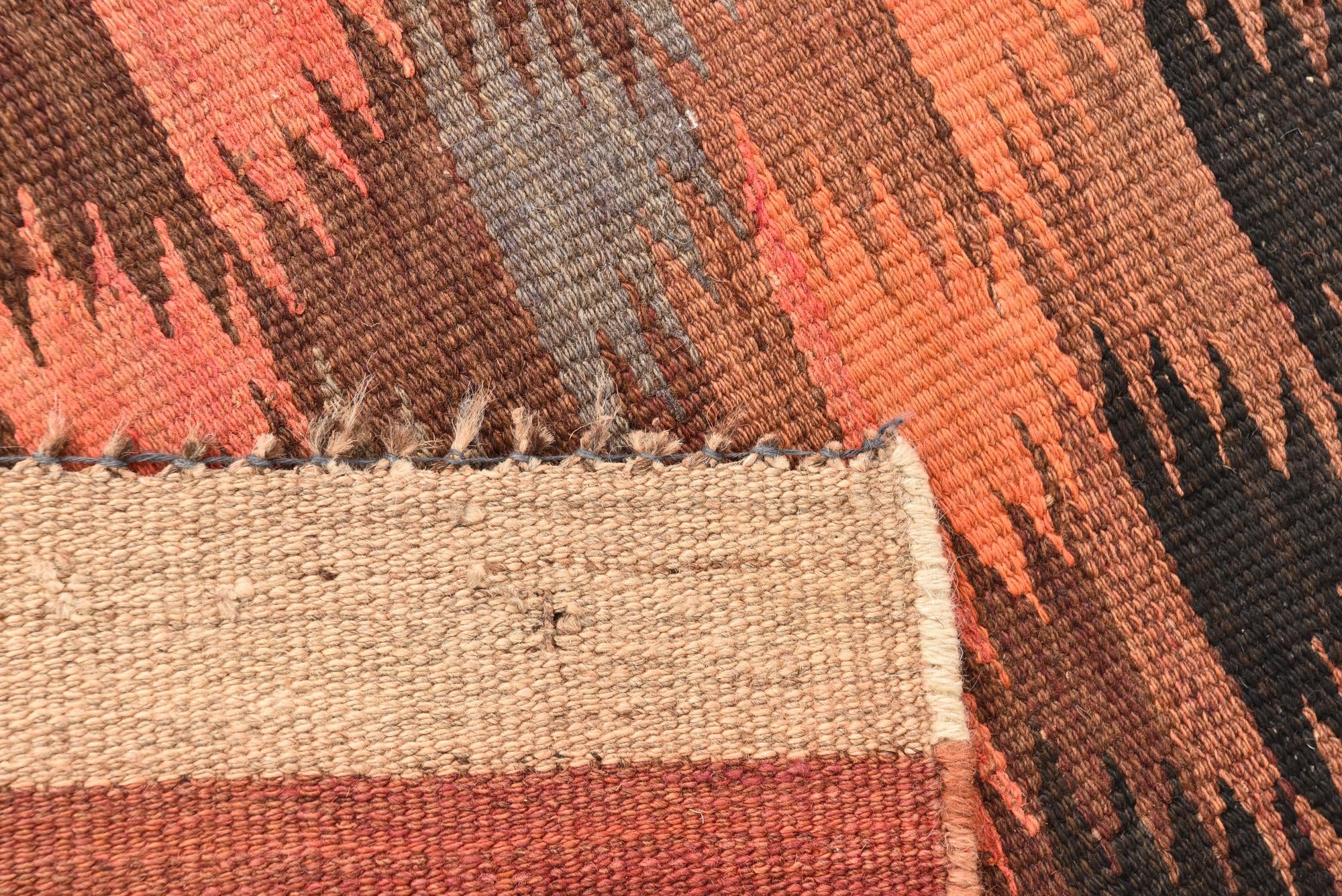 4' 6 x 11' 6 Hand Woven Kilim Fars Wool Runner Rug