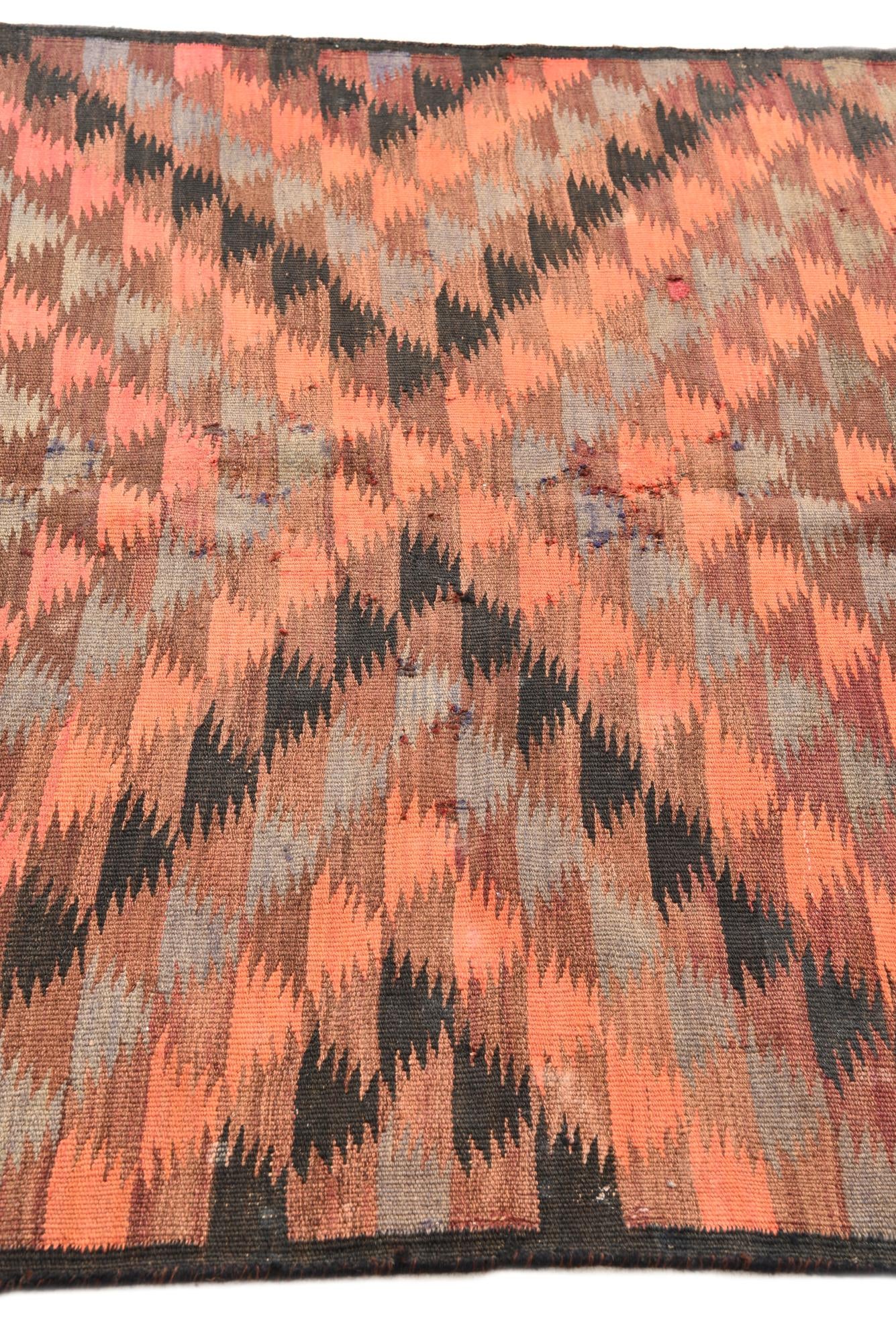 4' 6 x 11' 6 Hand Woven Kilim Fars Wool Runner Rug