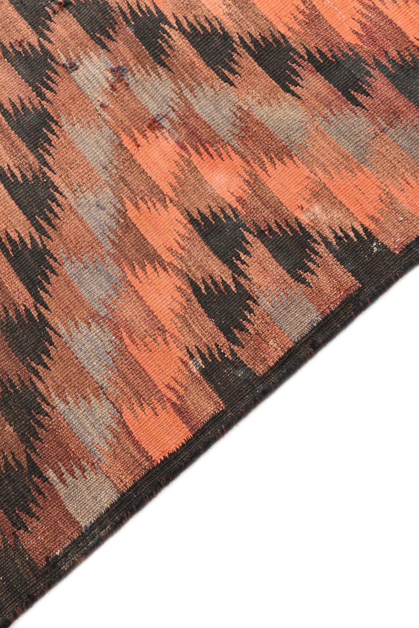 4' 6 x 11' 6 Hand Woven Kilim Fars Wool Runner Rug