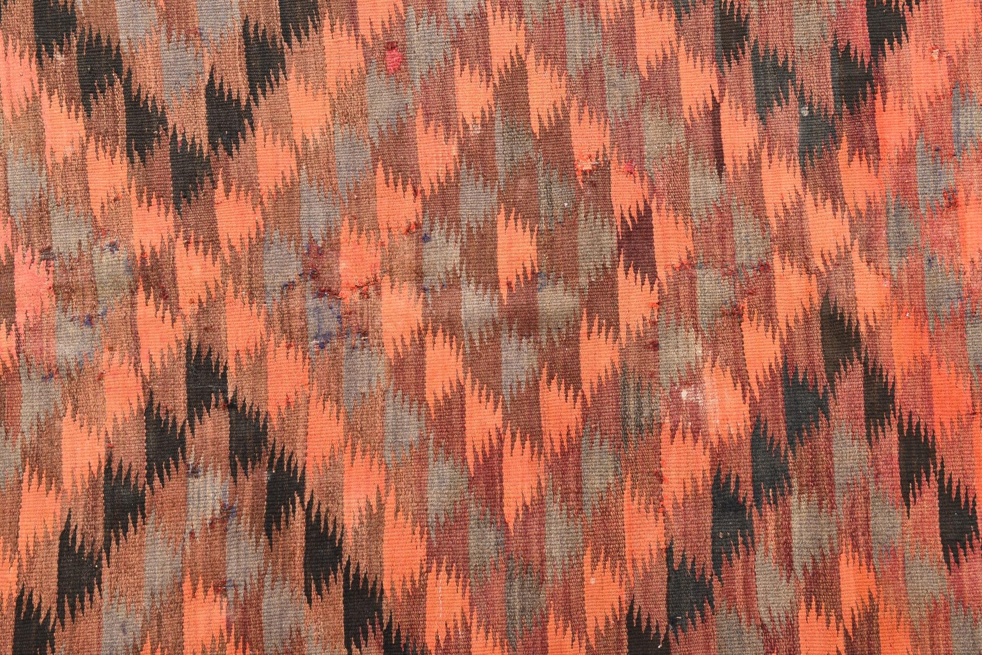 4' 6 x 11' 6 Hand Woven Kilim Fars Wool Runner Rug