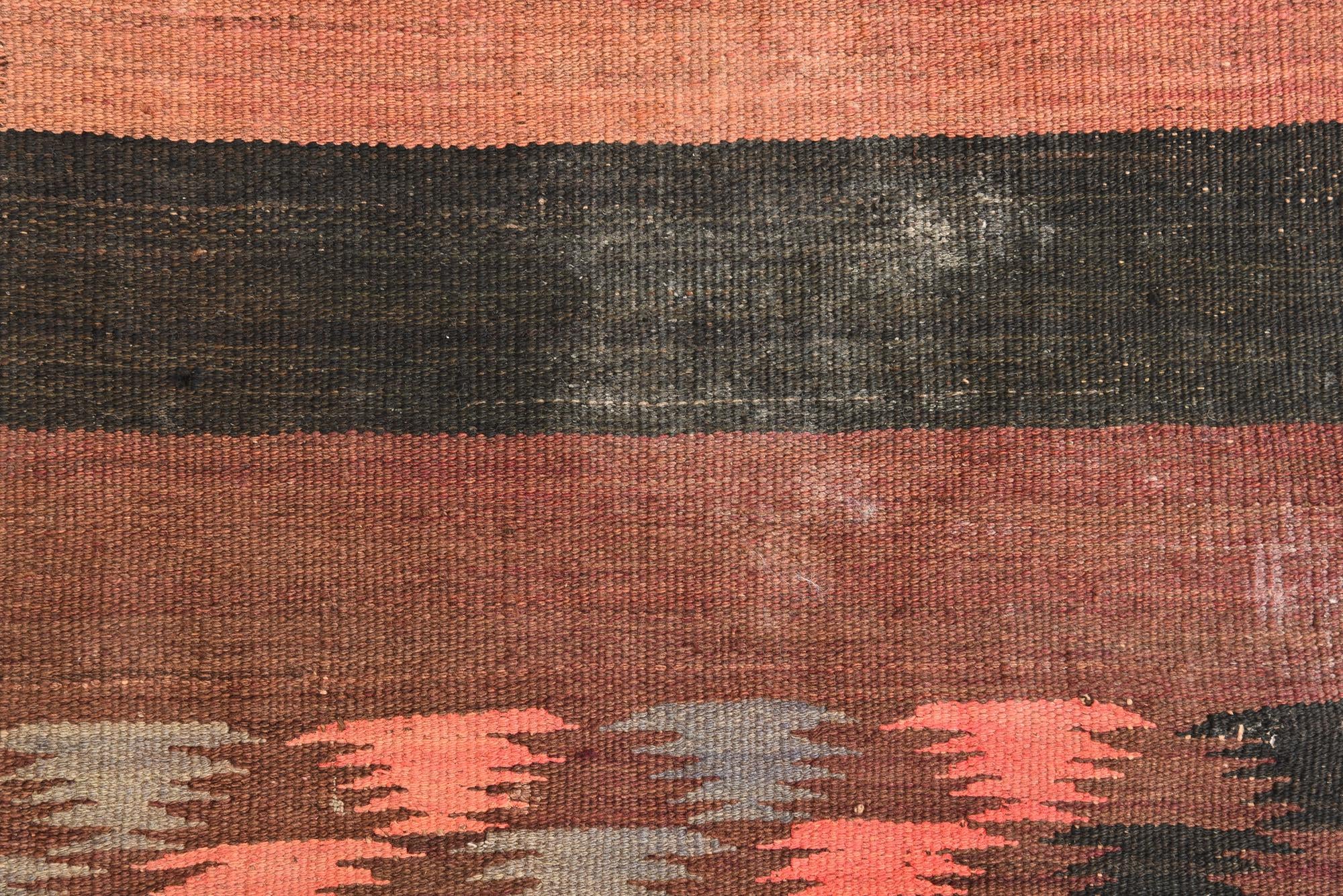 4' 6 x 11' 6 Hand Woven Kilim Fars Wool Runner Rug