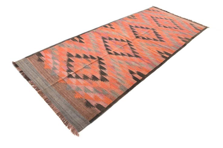 Detail image of 4' 6 x 10' 9 Hand Woven Kilim Fars Wool Runner Rug