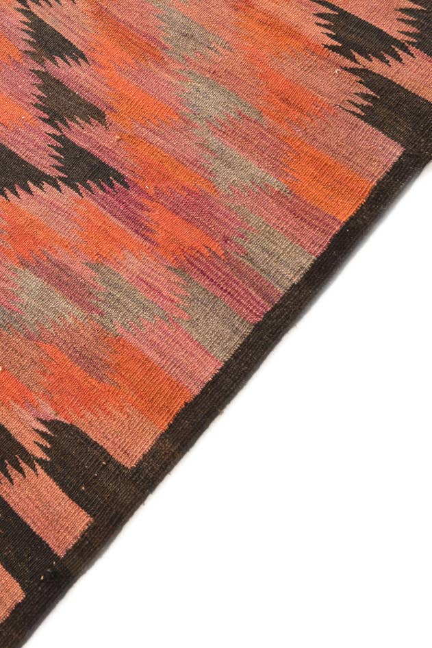 Detail image of 4' 6 x 10' 9 Hand Woven Kilim Fars Wool Runner Rug