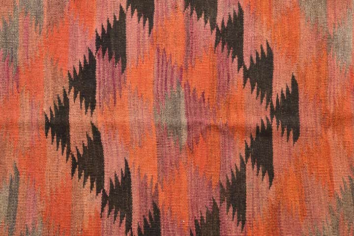 4' 6 x 10' 9 Hand Woven Kilim Fars Wool Runner Rug