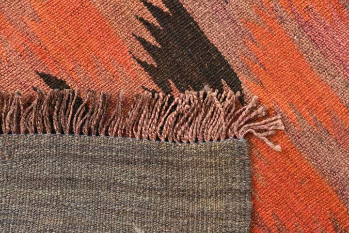 4' 6 x 10' 9 Hand Woven Kilim Fars Wool Runner Rug