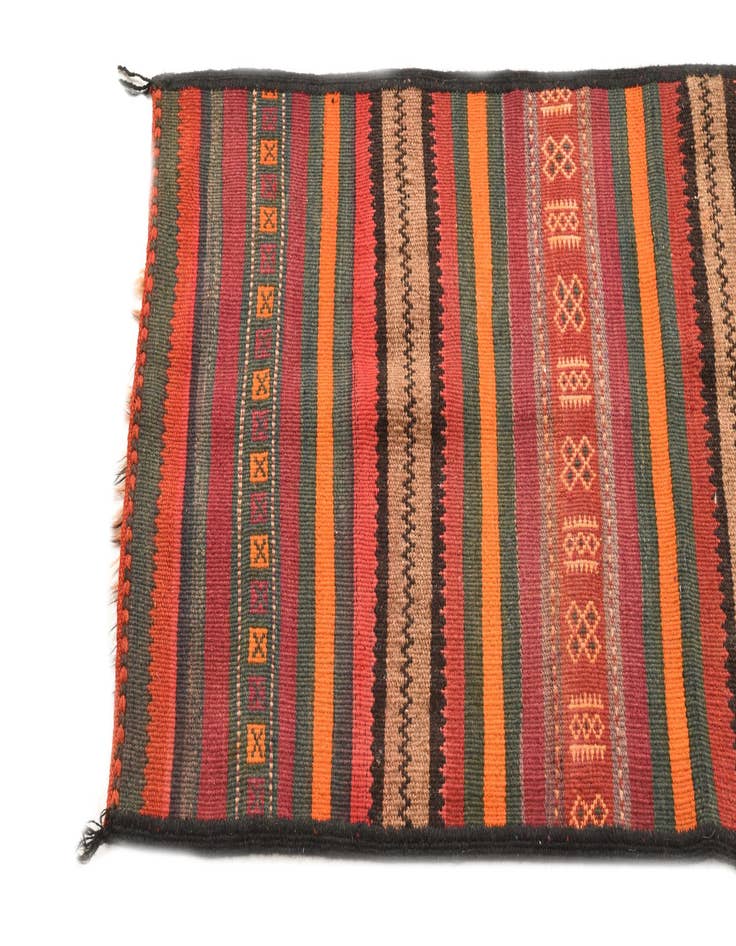 Detail image of 2' x 8' 5  Hand Woven Kilim Fars Wool Runner Rug