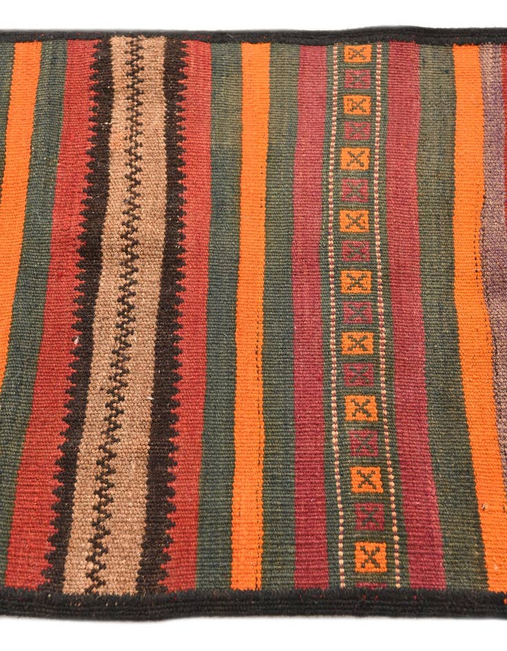 Detail image of 2' x 8' 5  Hand Woven Kilim Fars Wool Runner Rug