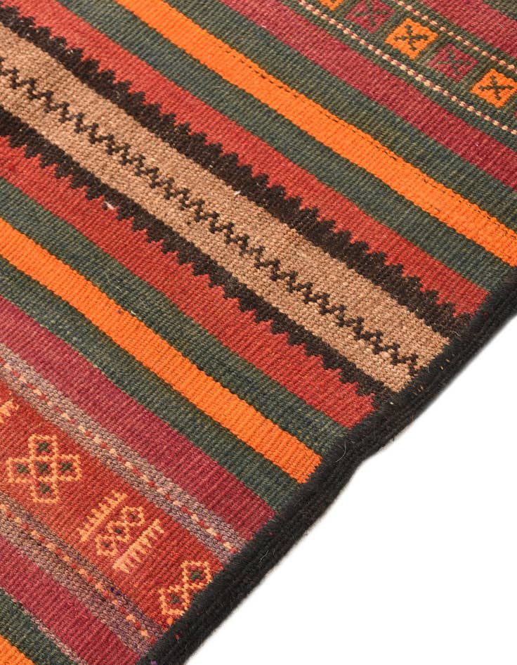 Detail image of 2' x 8' 5  Hand Woven Kilim Fars Wool Runner Rug